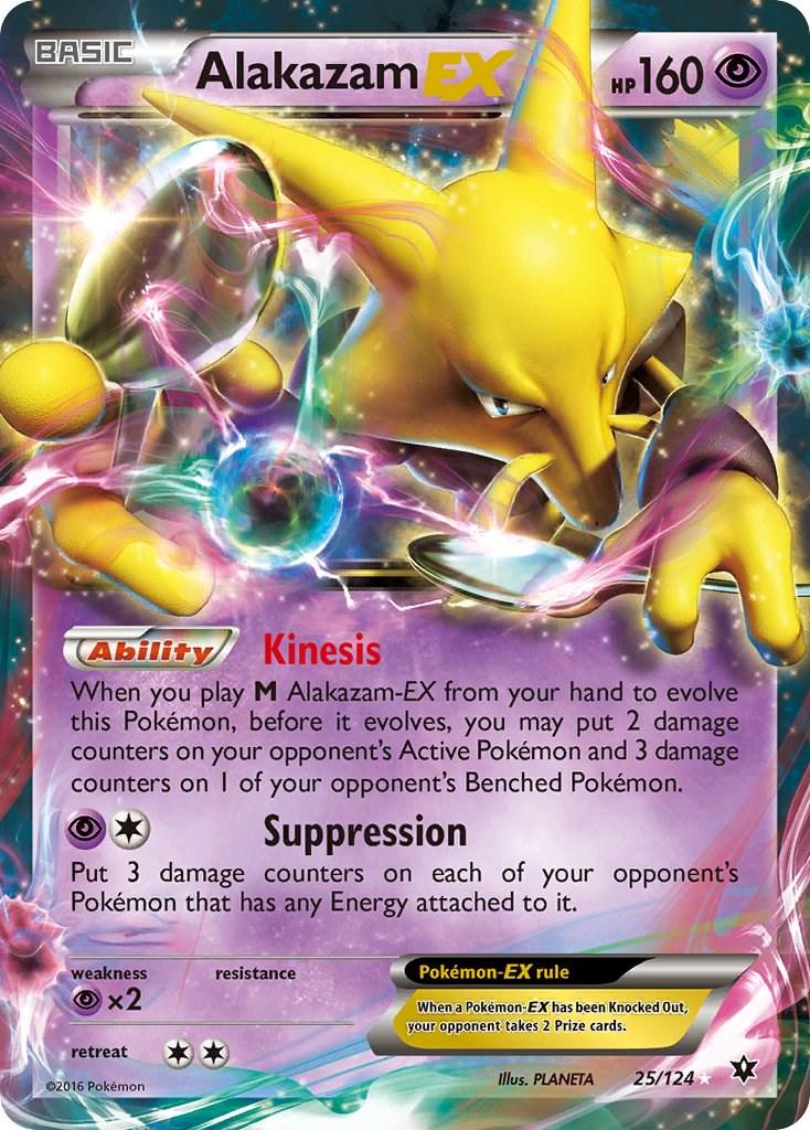 Alakazam EX 25/124  EX Rare XY Fates Collide NM