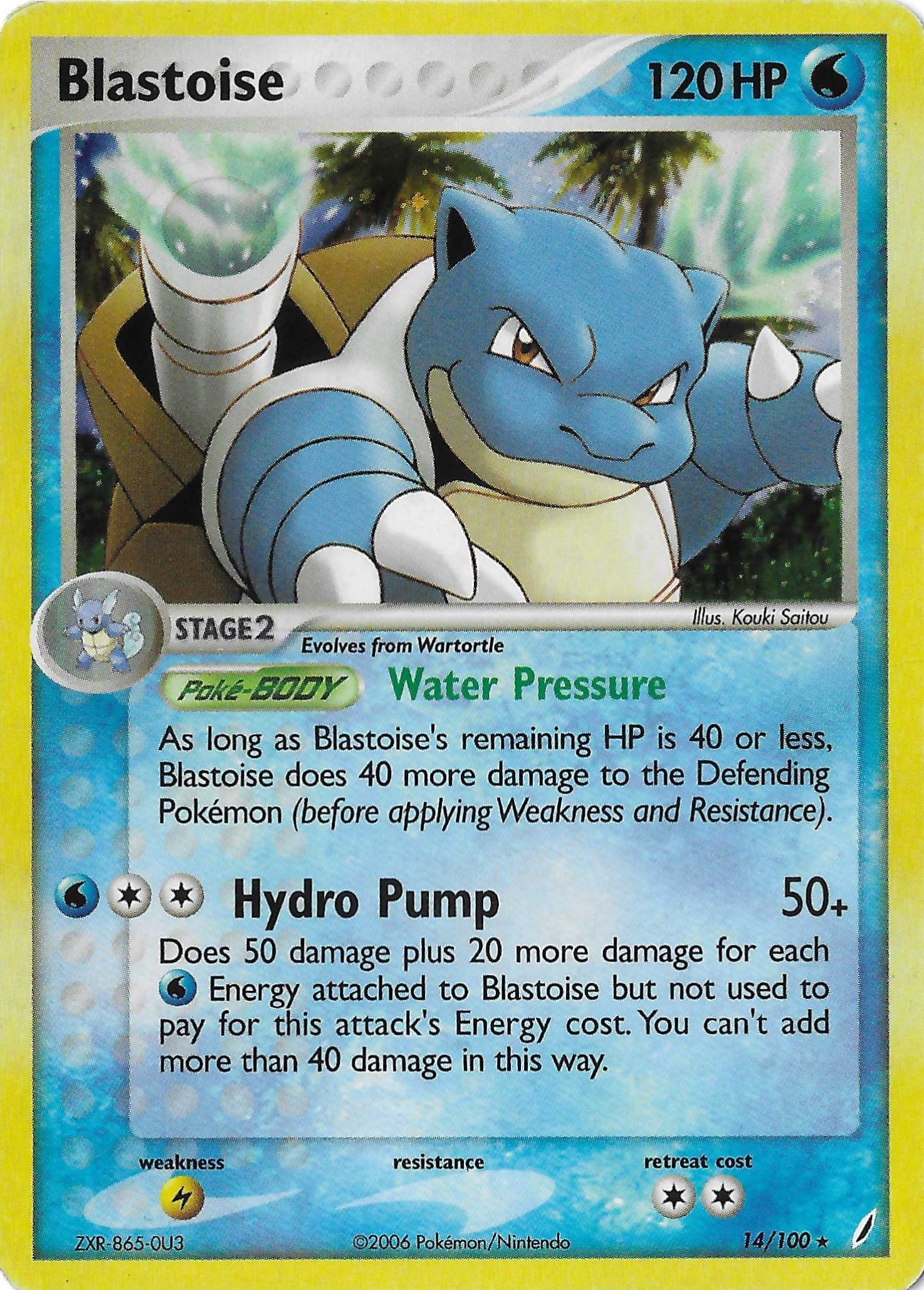 Blastoise 14/100 Rare Crystal Guardians Holo LP