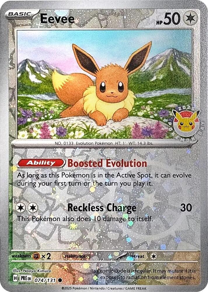 Eevee-074-131-SV-Prismatic-Evolutions-Pokemon-Day-Promo.jpg Eevee 074/131 SV Prismatic Evolutions Pokemon Day Promo (Sealed)