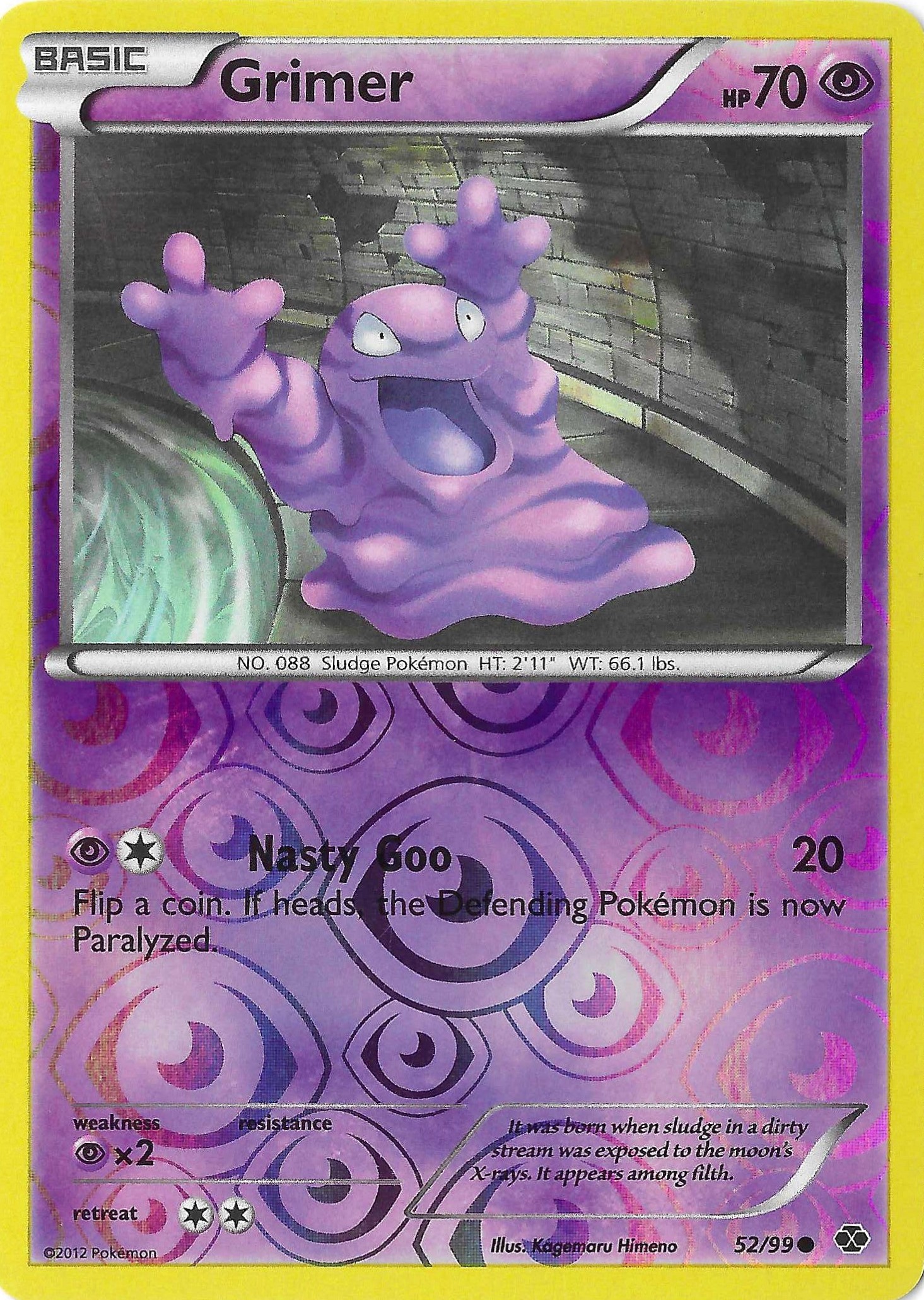 Grimer 52/99 BW Next Destinies Reverse Holo NM