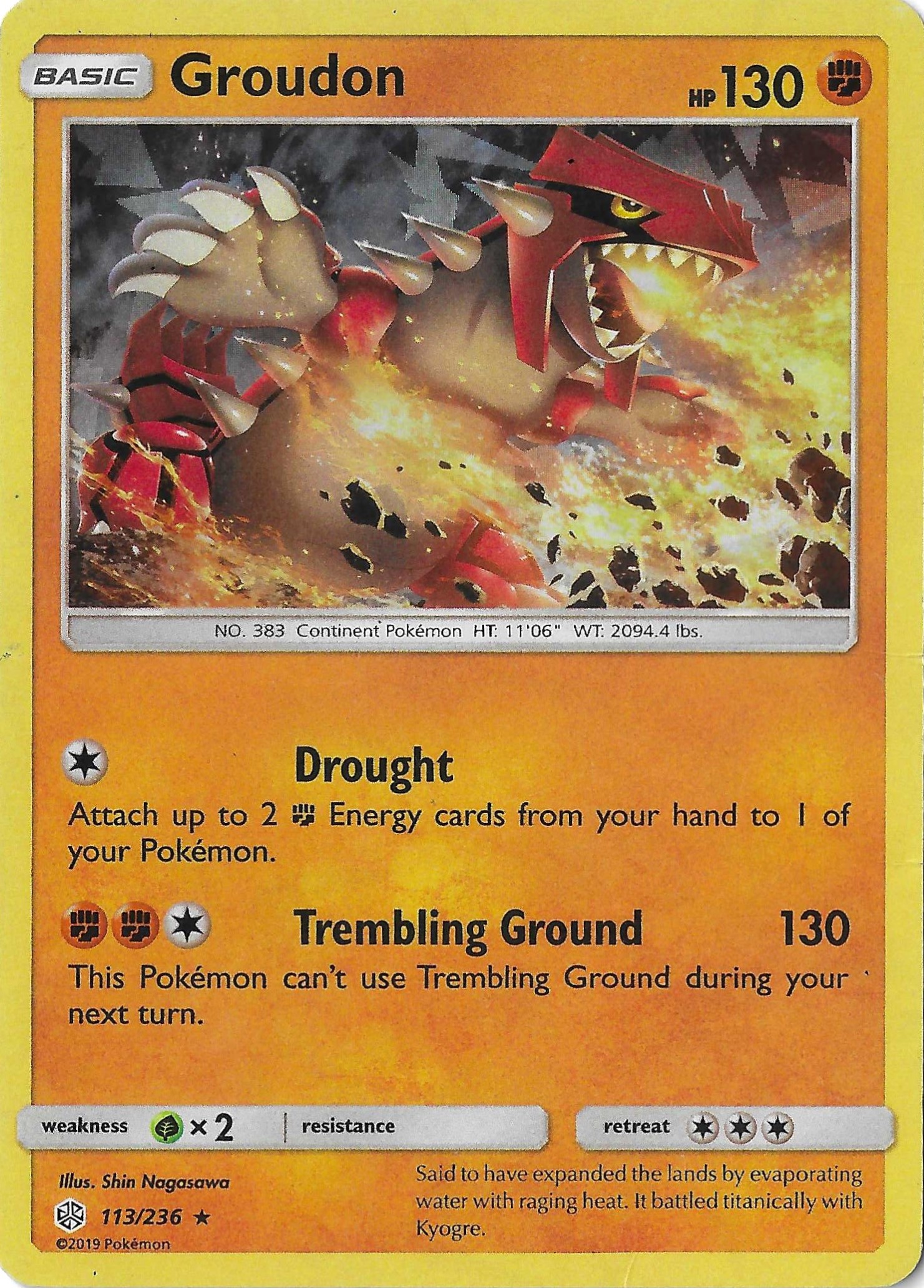 Groudon 113/236 Cracked Ice Holo SM Cosmic Eclipse LP