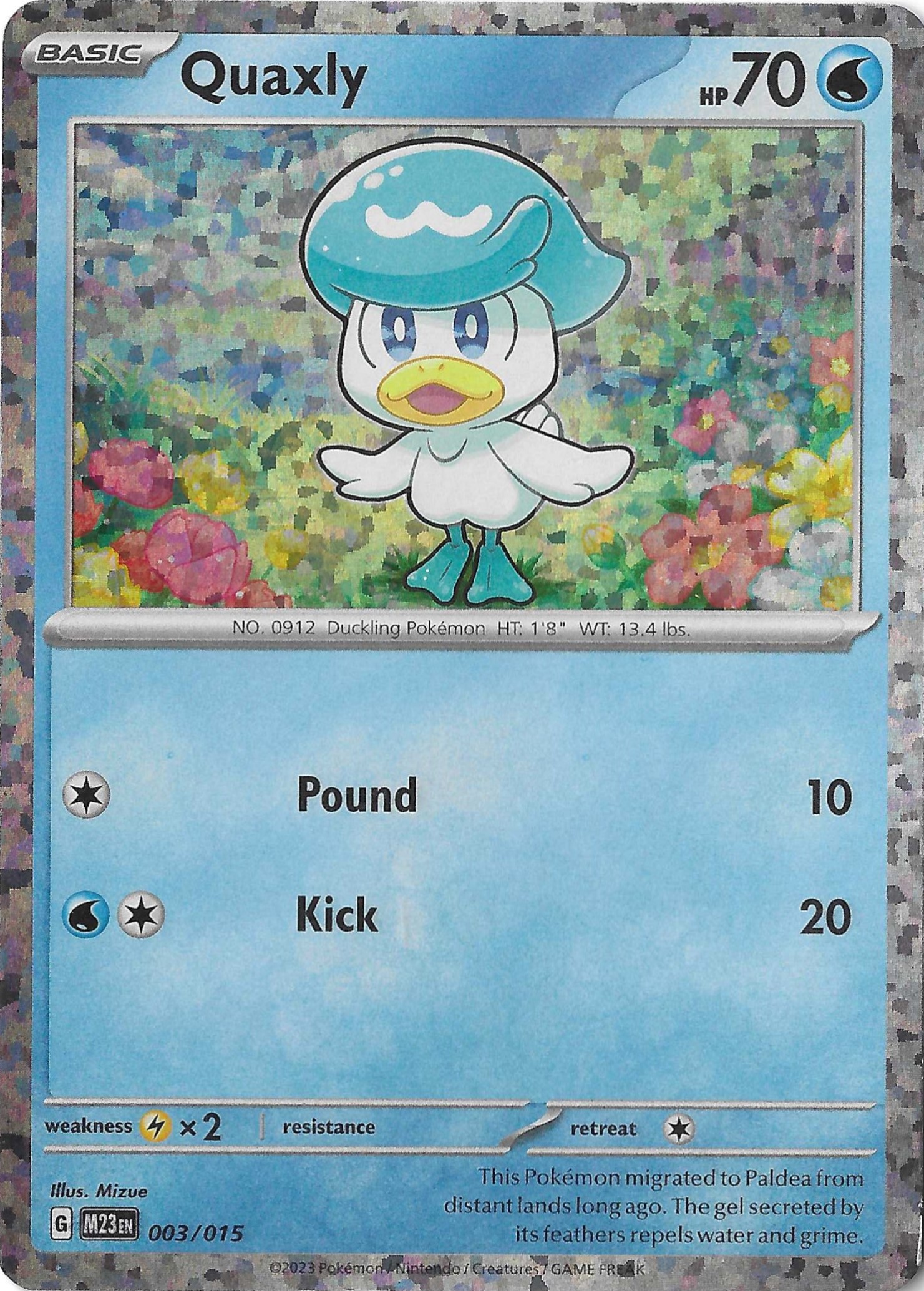 Quaxly-003015-Holo-Pokemon-McDonalds-2023.jpg Quaxly 003/015 Holo Pokemon McDonalds 2023 NM