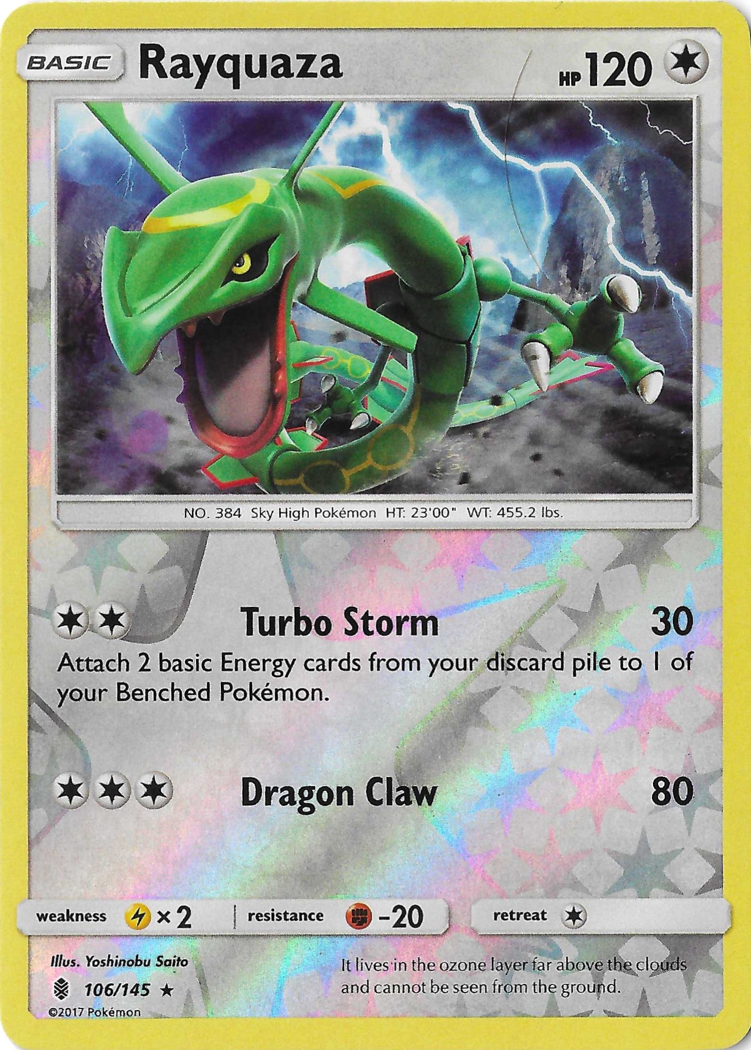 Rayquaza 106/145 Reverse Holo SM Guardians Rising NM