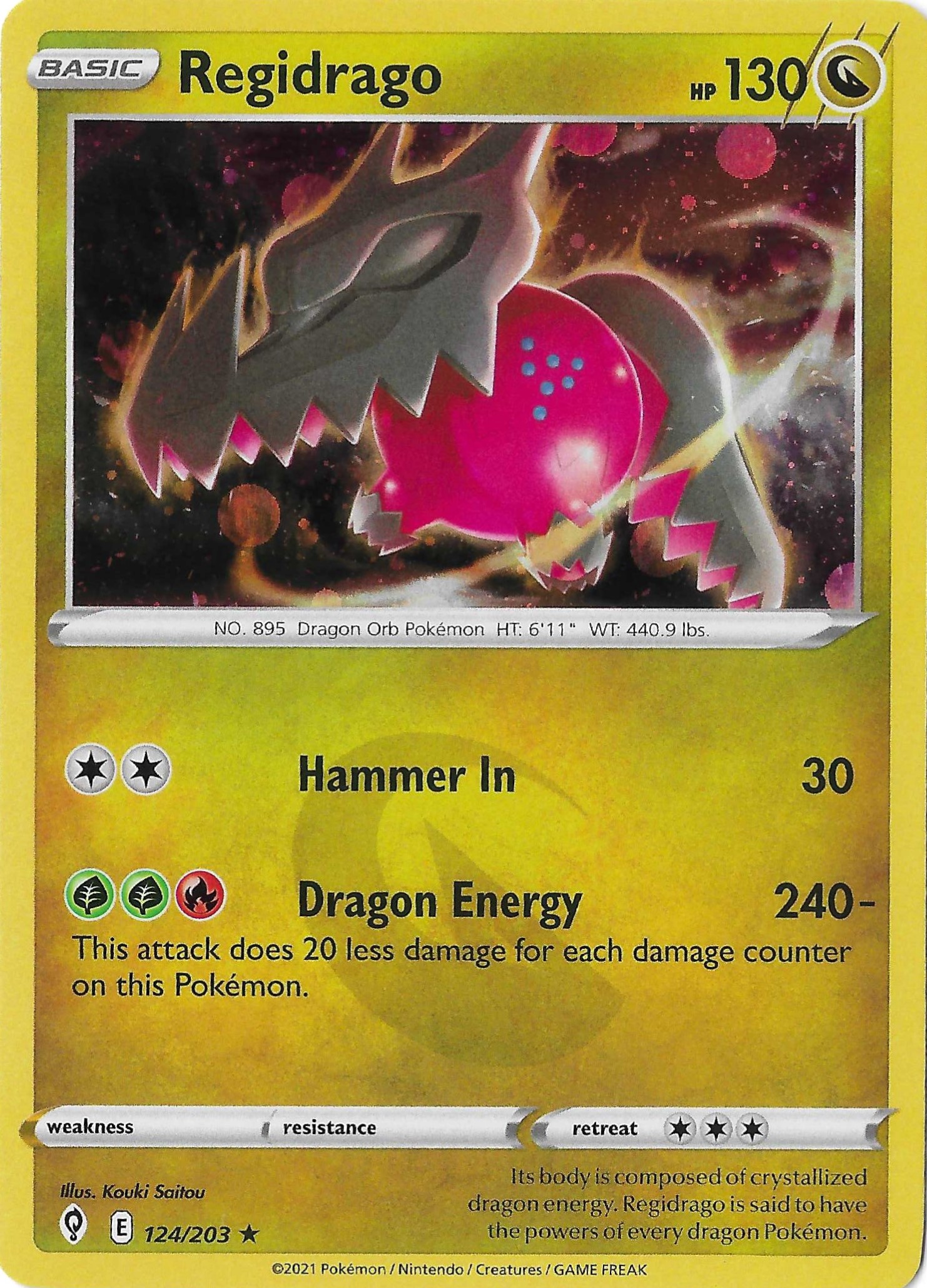 Regidrago 124/203 SWSH Evolving Skies Cosmos Holo NM