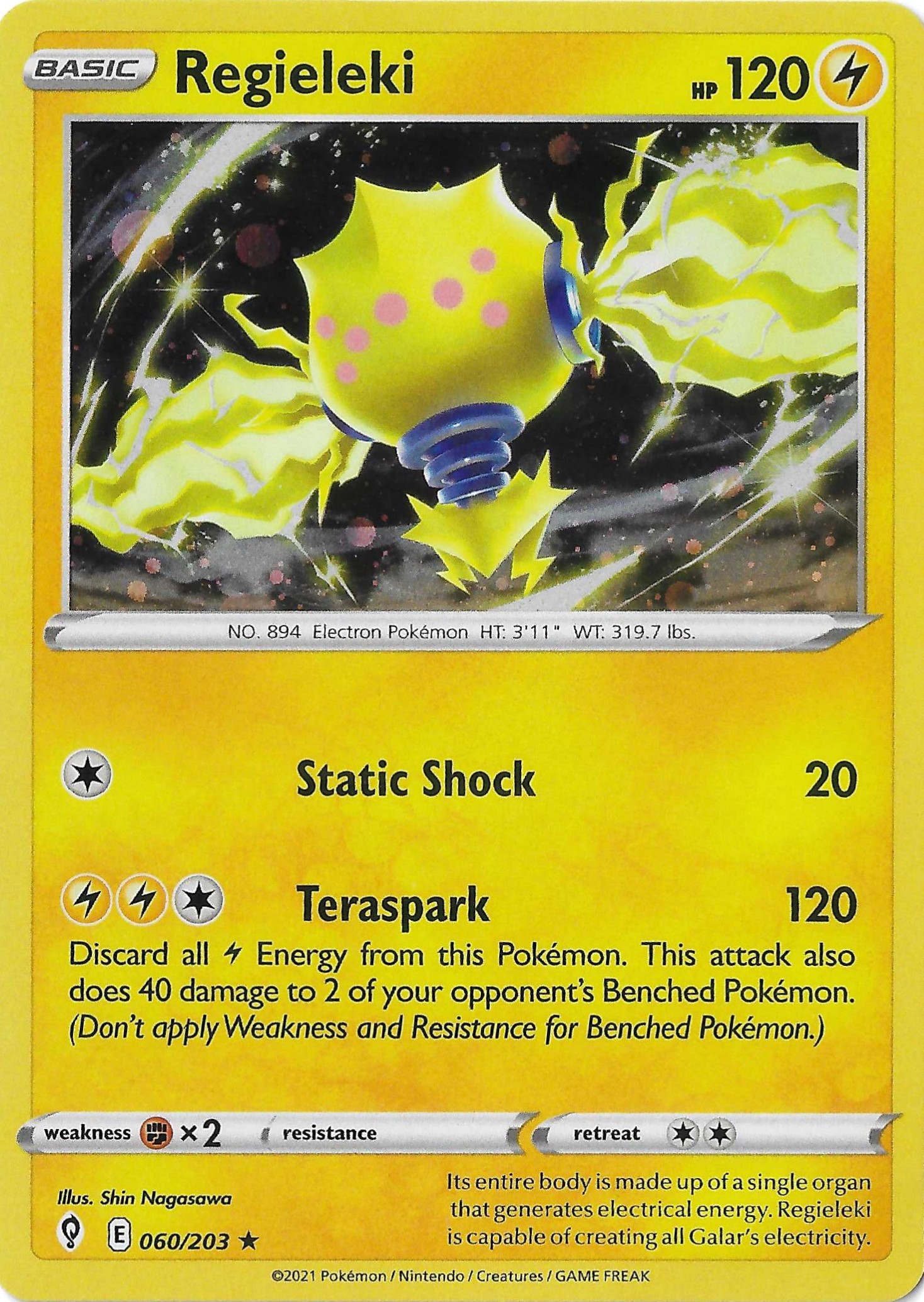 Regieleki  060/203 SWSH Evolving Skies Cosmos Holo NM