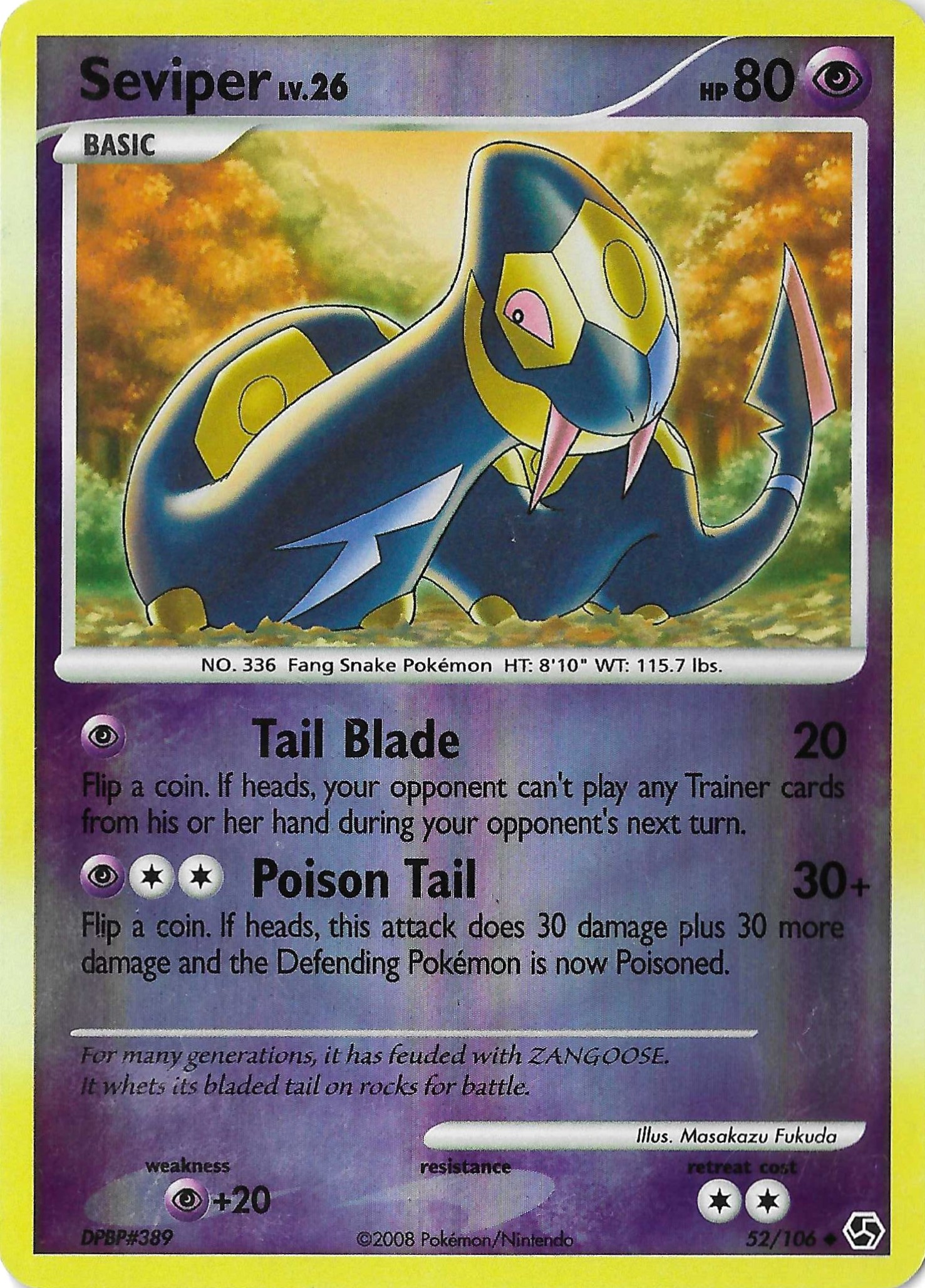 Seviper lv.26 52/106 Reverse Holo Great Encounters LP