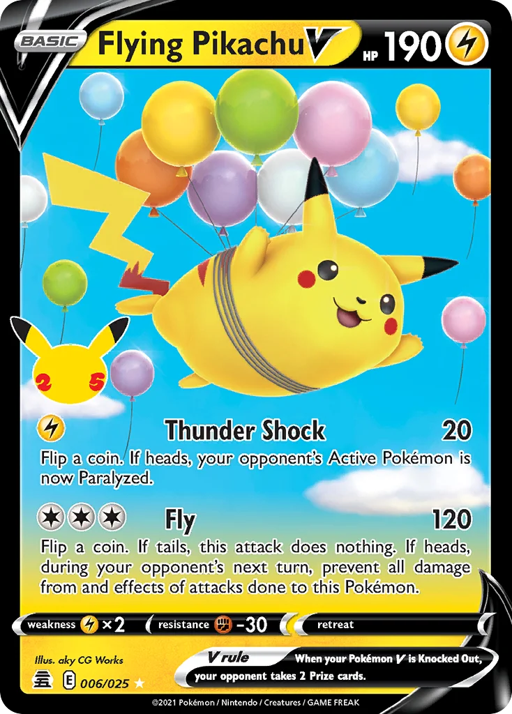 Flying Pikachu V 006/025 Rare holo v