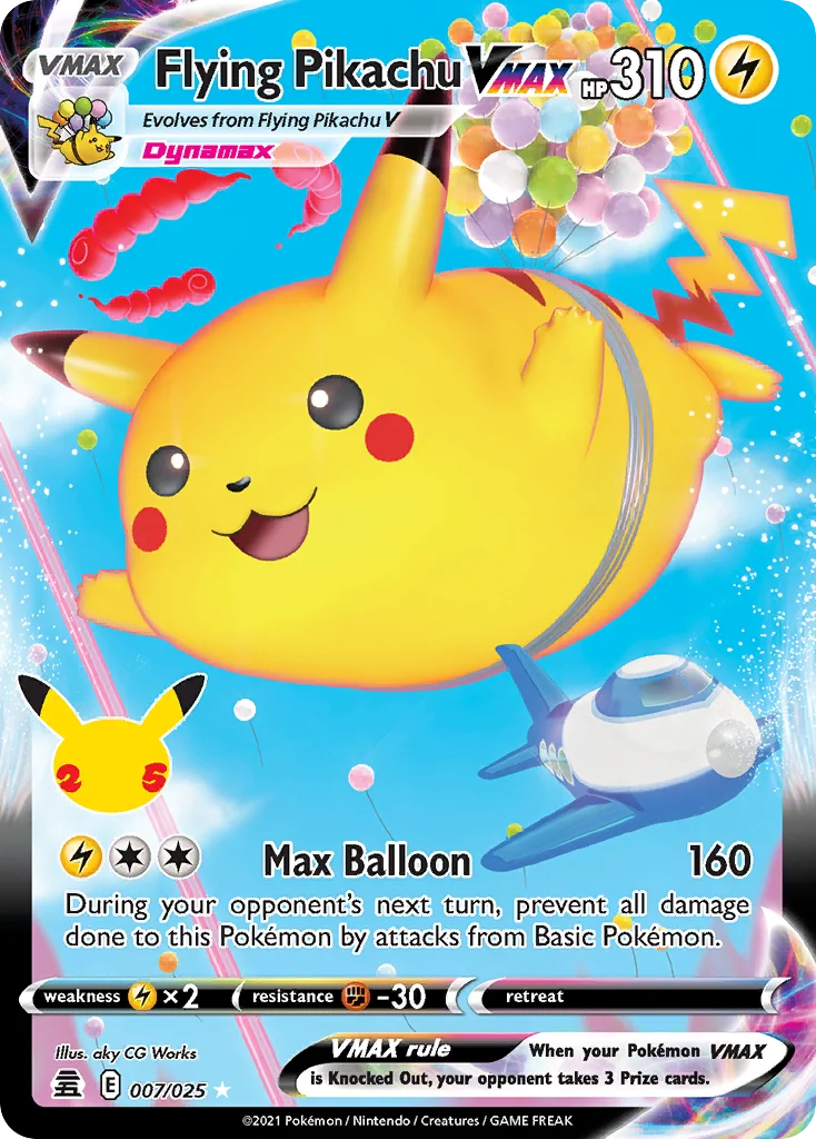 Flying Pikachu VMAX 007/025 Rare holo vmax