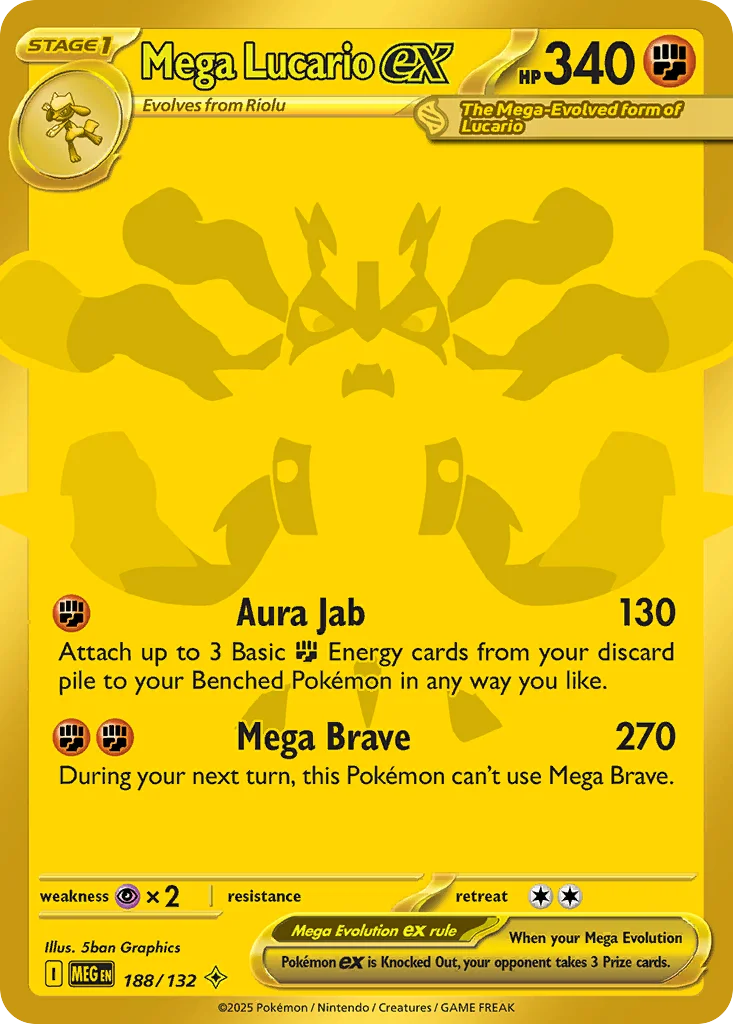 Mega Lucario ex 188/132 Mega hyper rare
