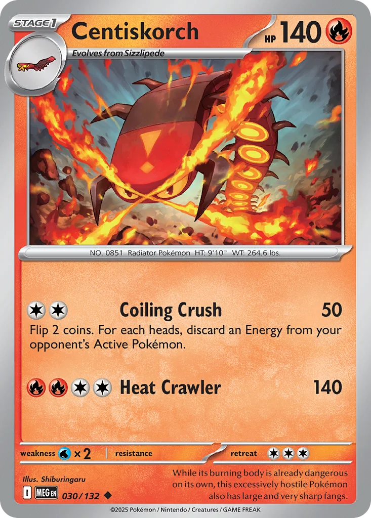 me1-30 Centiskorch 030/132 Uncommon