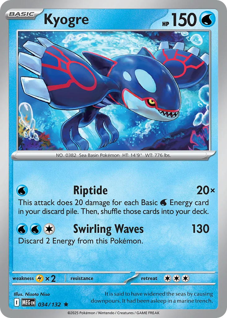 me1-34 Kyogre 034/132 Rare