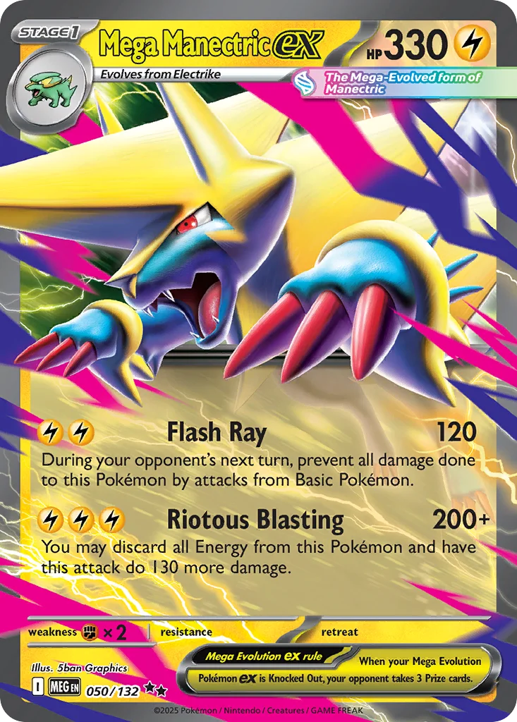 me1-50 Mega Manectric ex 050/132 Double rare