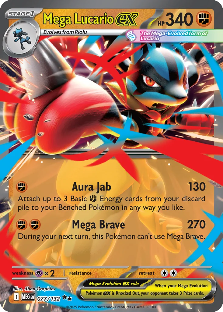 me1-77 Mega Lucario ex 077/132 Double rare