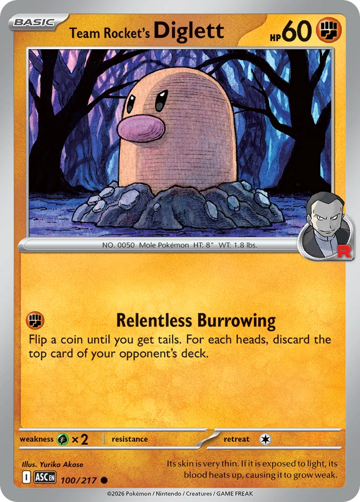 me2pt5-100 Team Rocket's Diglett 100/217 Common