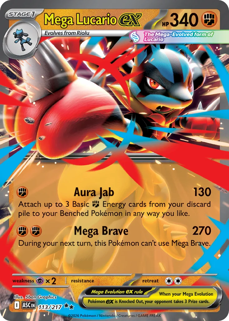 me2pt5-113 Mega Lucario ex 113/217 Double rare
