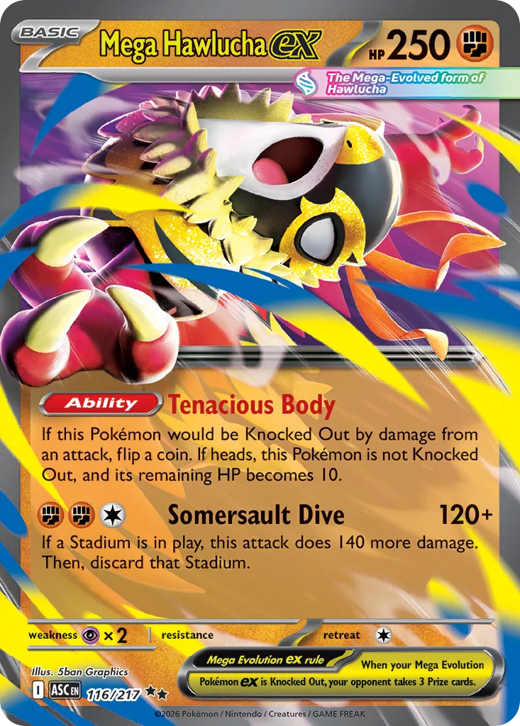 me2pt5-116 Mega Hawlucha ex 116/217 Double rare