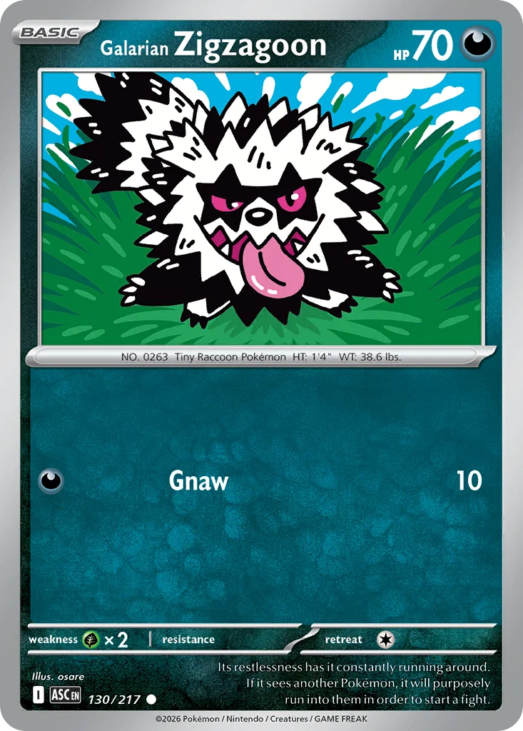 me2pt5-130 Galarian Zigzagoon 130/217 Common