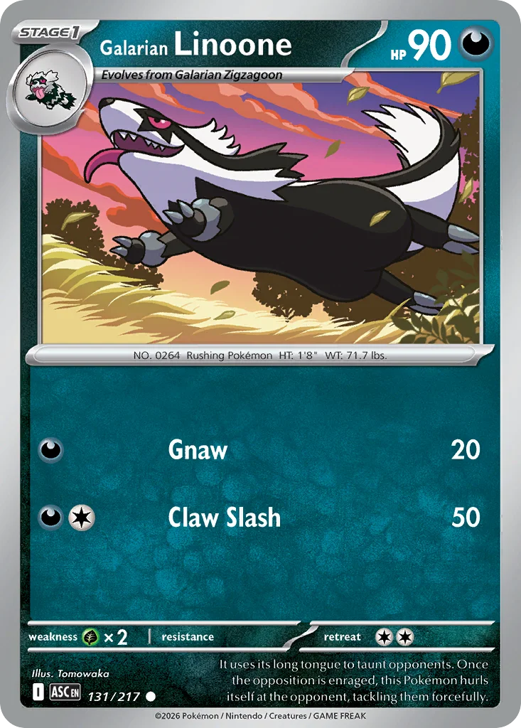 me2pt5-131 Galarian Linoone 131/217 Common