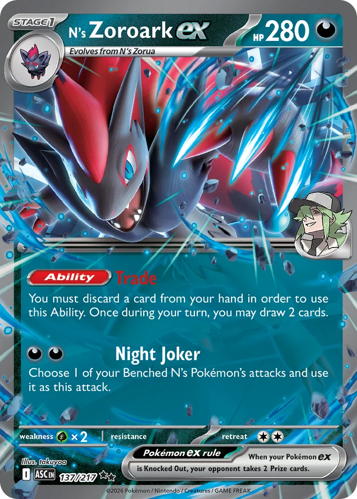 N's Zoroark ex 137/217 Double rare