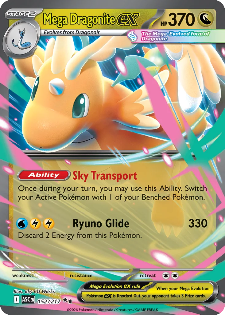 me2pt5-152 Mega Dragonite ex 152/217 Double rare