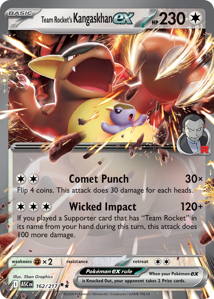 me2pt5-162 Team Rocket's Kangaskhan ex 162/217 Double rare
