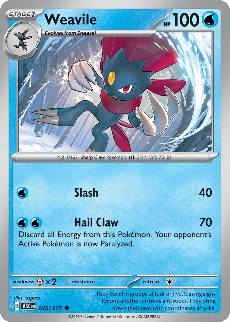 me2pt5-45 Weavile 045/217 Uncommon