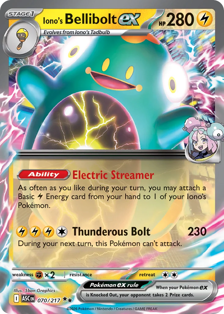 me2pt5-70 Iono's Bellibolt ex 070/217 Double rare