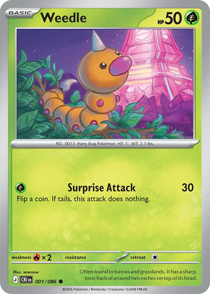 Weedle 001/086 Common