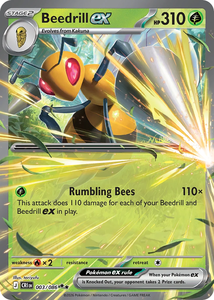 Beedrill ex 003/086 Double rare