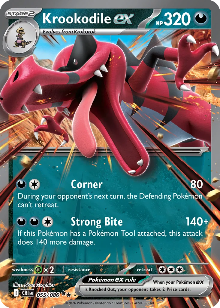 me4-55 Krookodile ex 055/086 Double rare