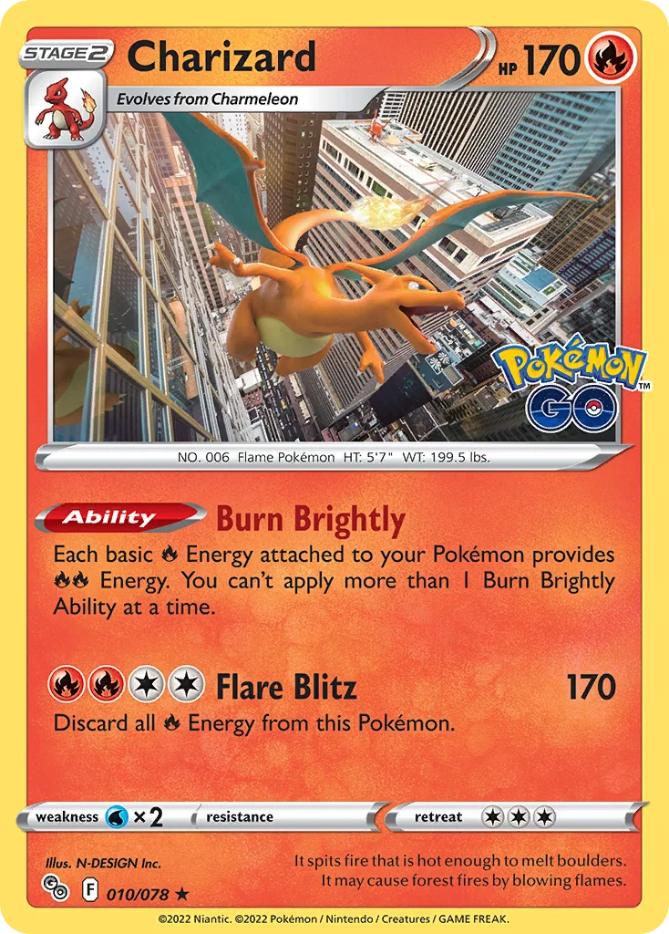 pgo-10 Charizard 010/078 Rare holo
