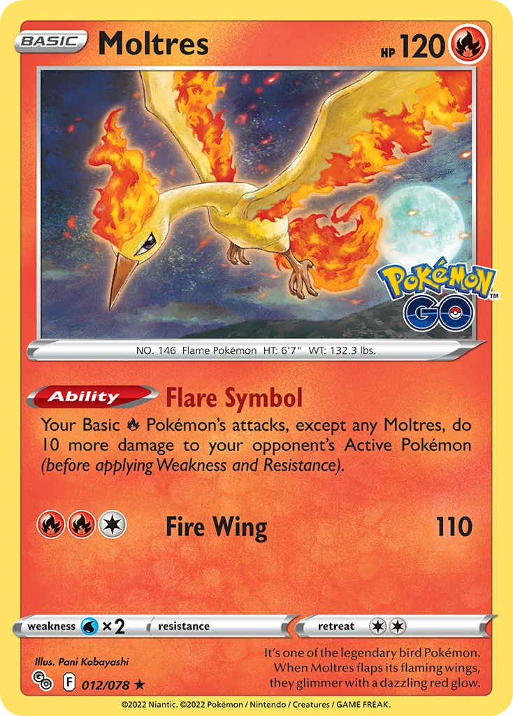 Moltres 012/078 Rare holo