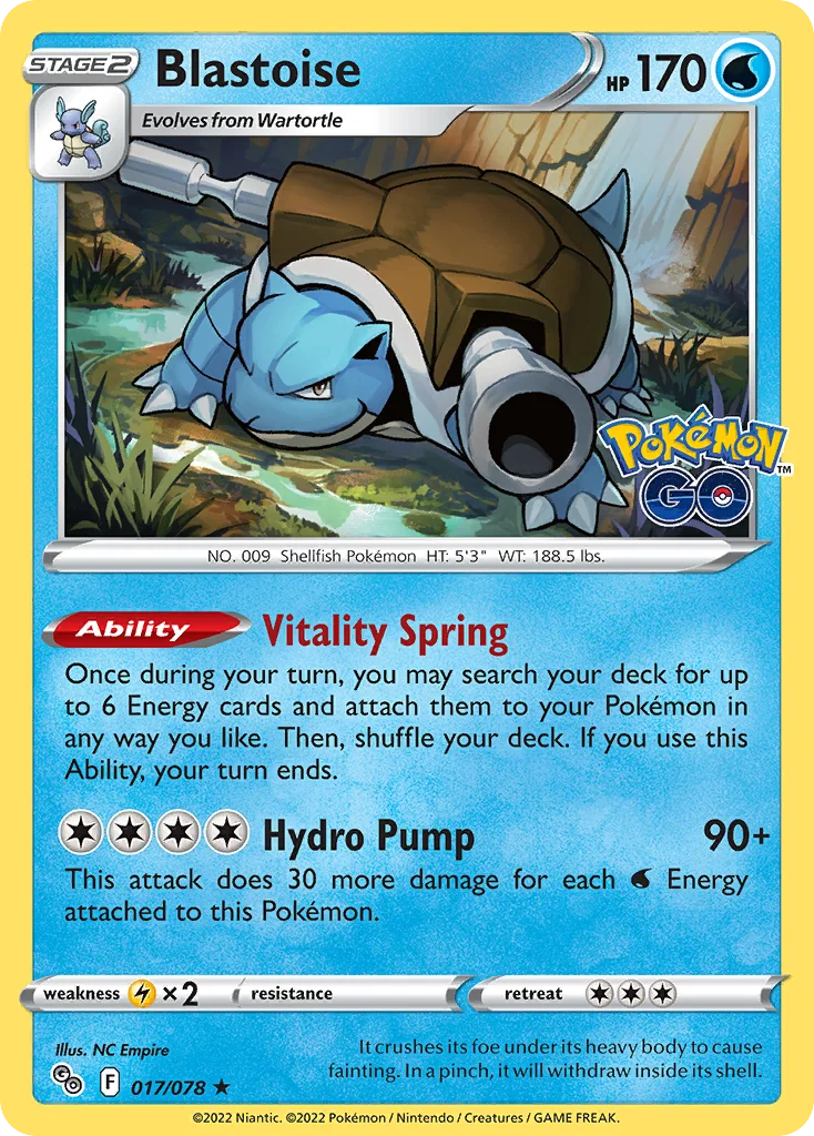 pgo-17 Blastoise 017/078 Rare holo