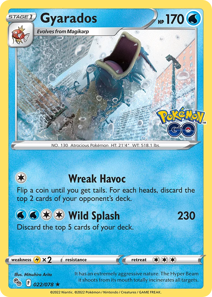 pgo-22 Gyarados 022/078 Rare holo