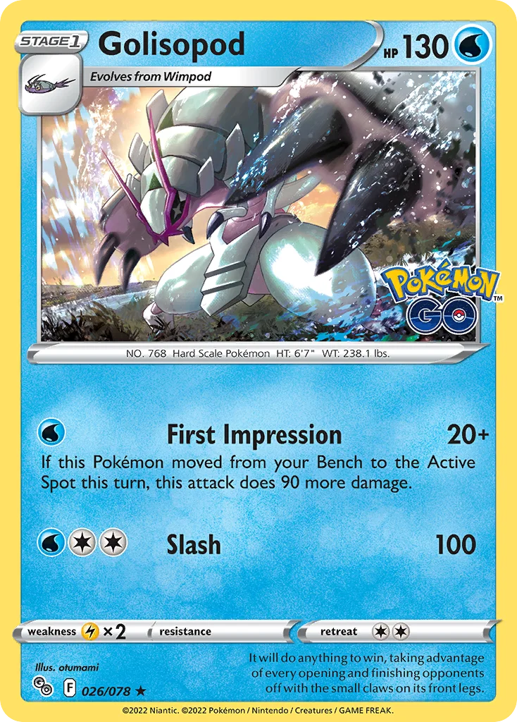pgo-26 Golisopod 026/078 Rare holo