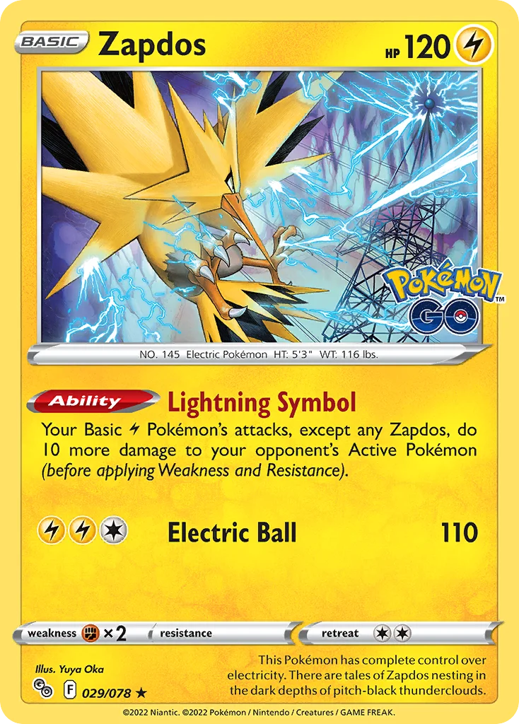 pgo-29 Zapdos 029/078 Rare holo
