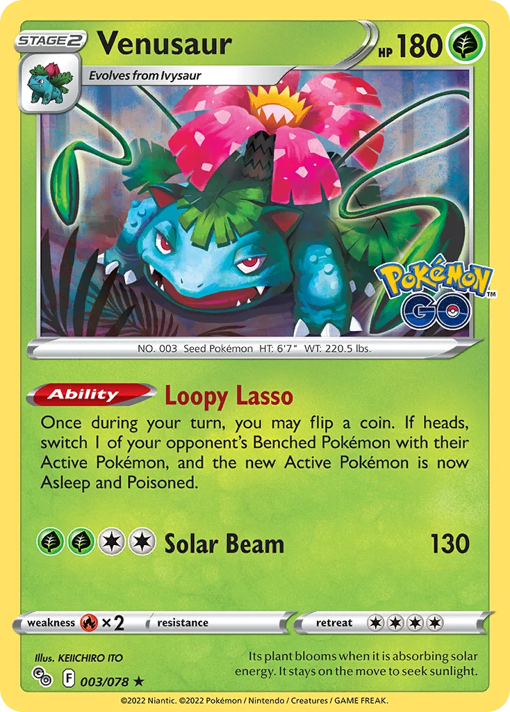 pgo-3 Venusaur 003/078 Rare holo