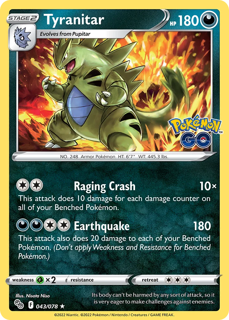 pgo-43 Tyranitar 043/078 Rare holo