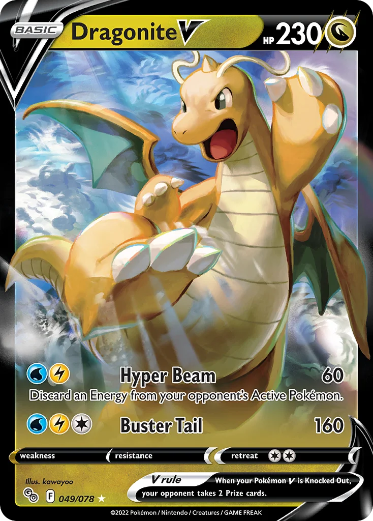 pgo-49 Dragonite V 049/078 Rare holo v