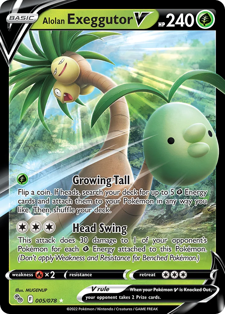 pgo-5 Alolan Exeggutor V 005/078 Rare holo v