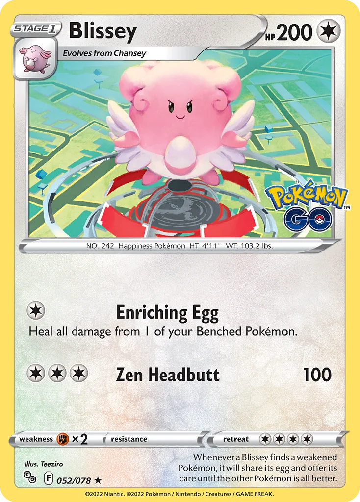 pgo-52 Blissey 052/078 Rare holo