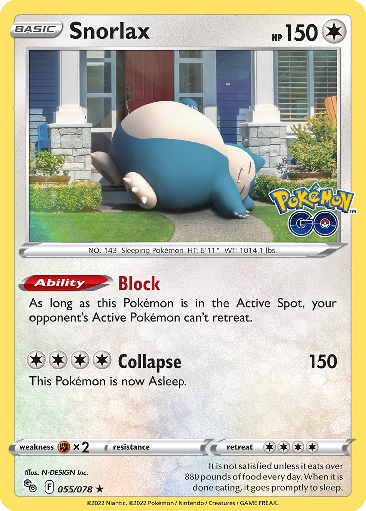 pgo-55 Snorlax 055/078 Rare holo
