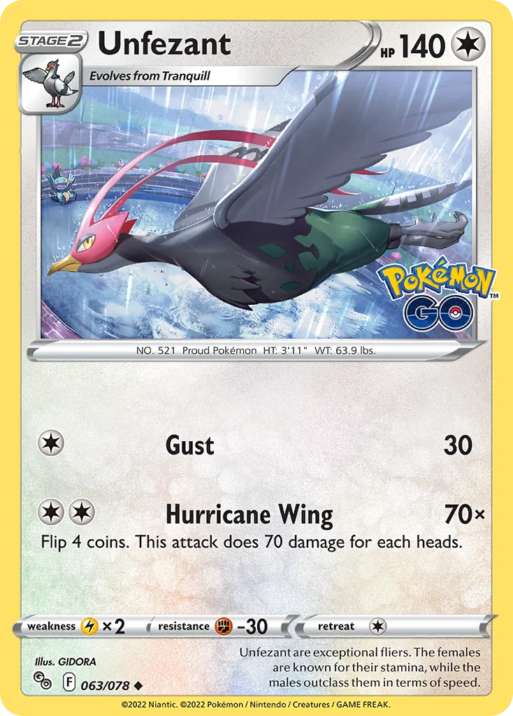 pgo-63 Unfezant 063/078 Uncommon
