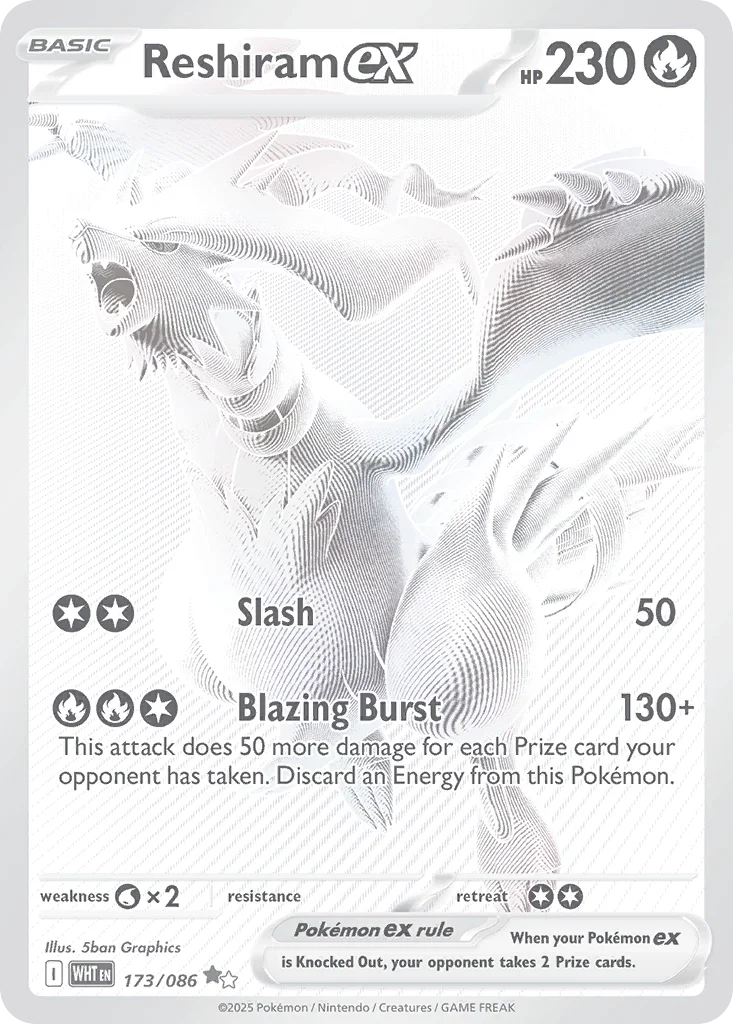 Reshiram ex 173/086 Black white rare