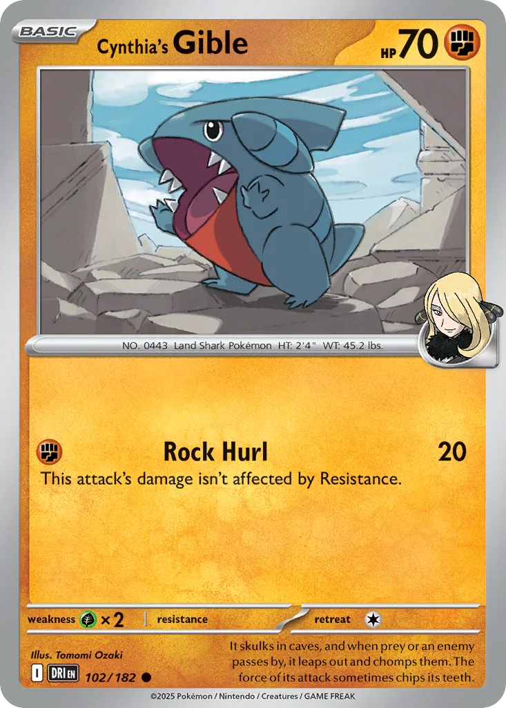 sv10-102 Cynthia's Gible 102/182 Common