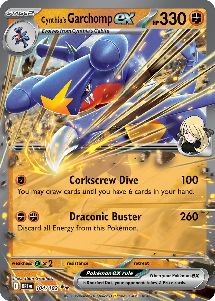 sv10-104 Cynthia's Garchomp ex 104/182 Double rare