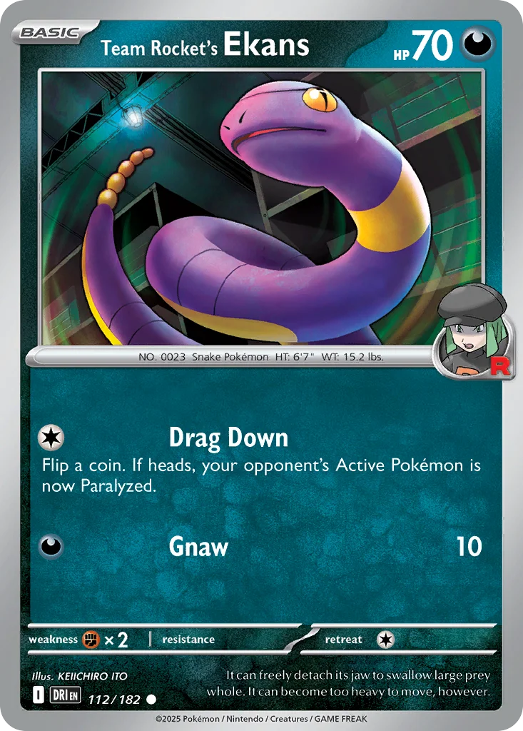 sv10-112 Team Rocket's Ekans 112/182 Common