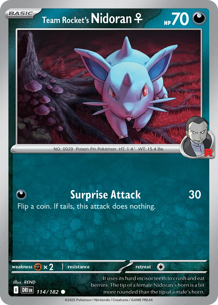 sv10-114 Team Rocket's Nidoran♀ 114/182 Common