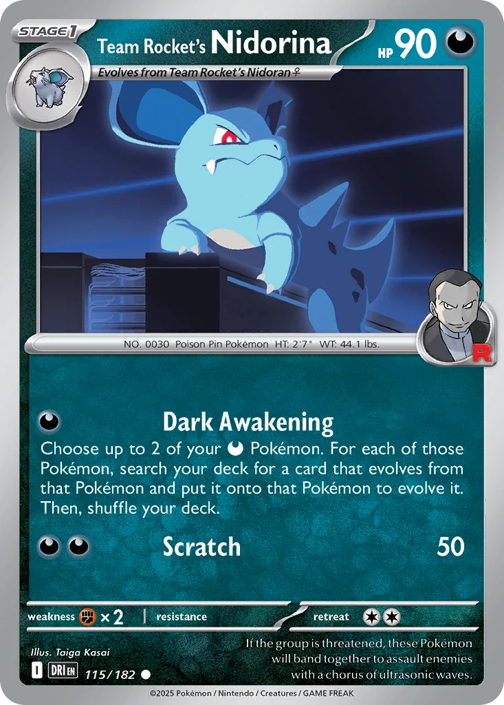 sv10-115 Team Rocket's Nidorina 115/182 Common
