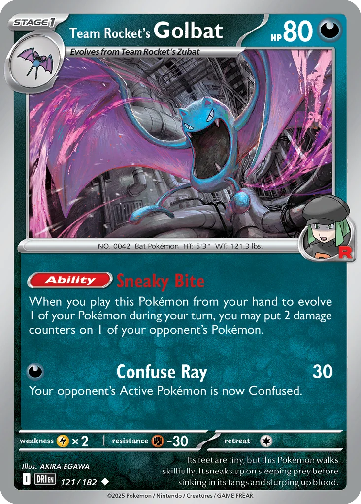 sv10-121 Team Rocket's Golbat 121/182 Uncommon